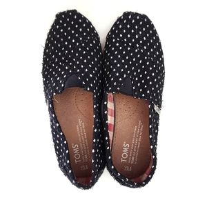 Toms Youth Cotton Classic Polka Dot Loafers